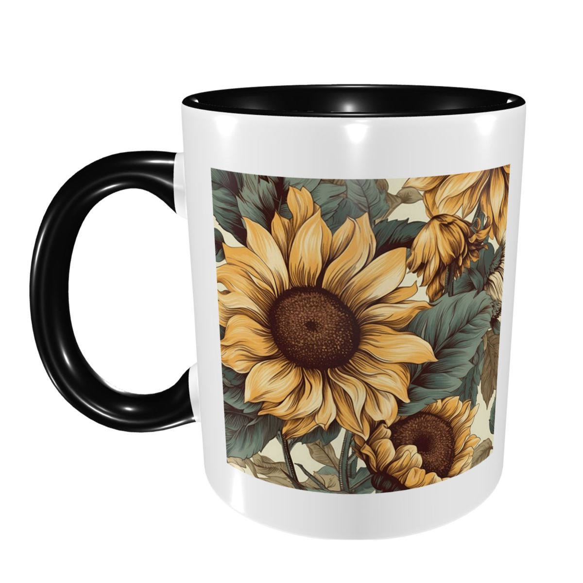 แก้วกาแฟเซรามิคลายดอกทานตะวันส - Coffee Tea Drawing บทวิจารณ์และราคา