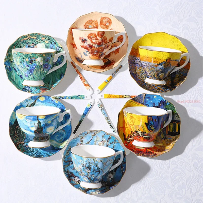 แก้วกาแฟลายศิลปะแวนโก๊ะ ภาพวาด - Coffee Tea Van บทวิจารณ์และราคา