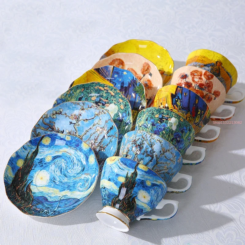 แก้วกาแฟลายศิลปะแวนโก๊ะ ภาพวาด - Coffee Tea Van บทวิจารณ์และราคา